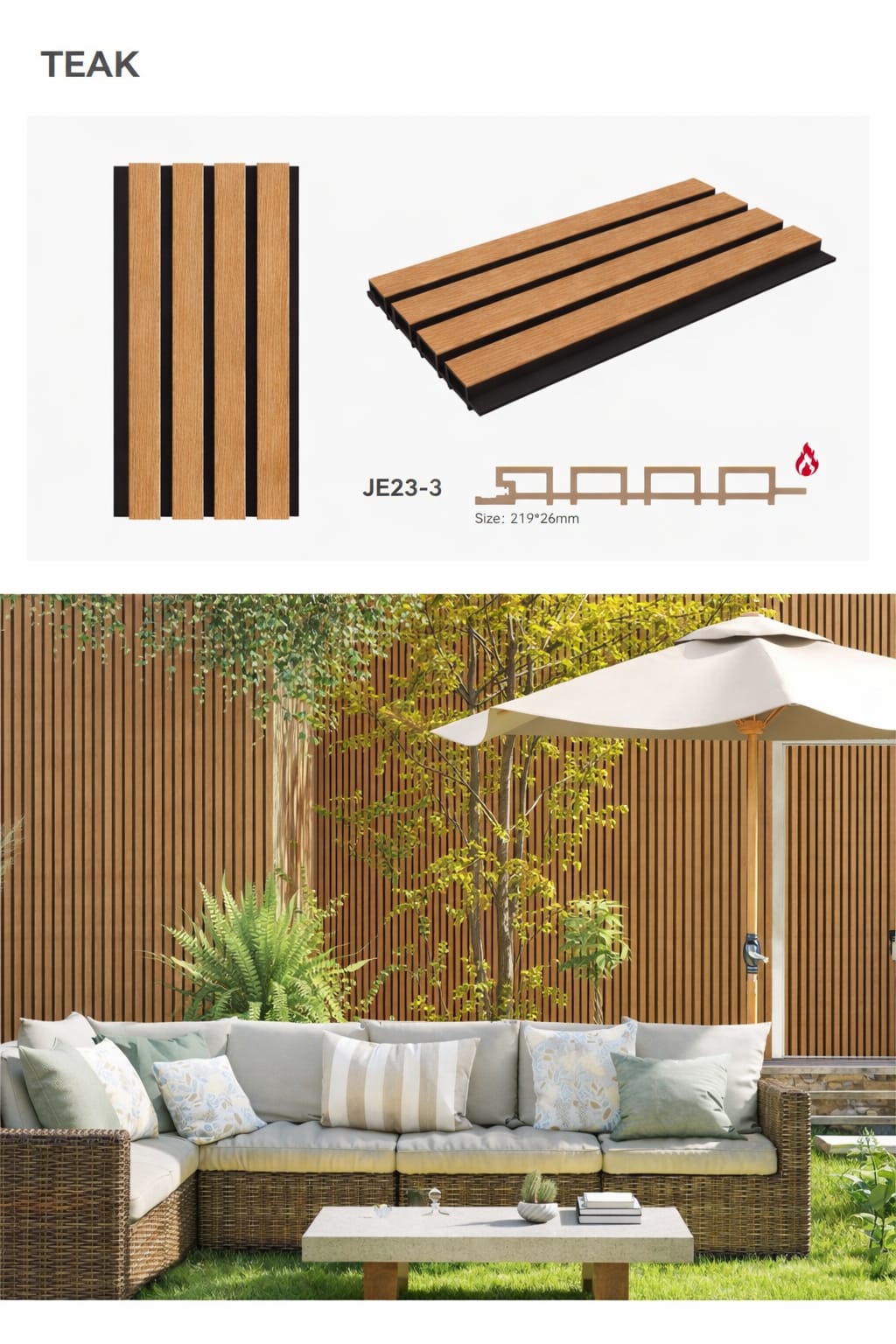 Wpc External Ceiling Cladding Teak External Cladding | WPC External Cladding | Build Q Traders